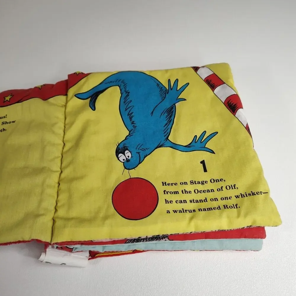 Random House 2004 Dr Seuss Circus McGurkus Plush Rattle Book Baby Toddler Toy 7”